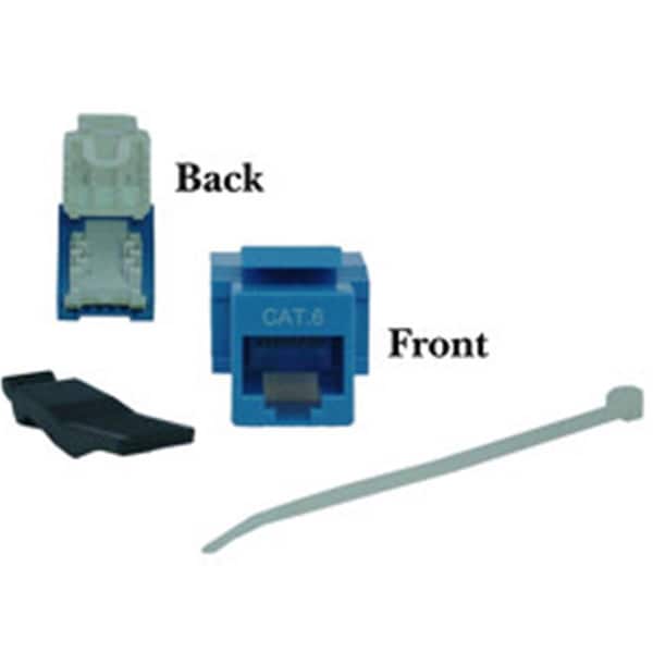 Cable Wholesale CableWholesale 327-120BL Cat6 Keystone Jack Blue Toolless RJ45 Female 327-120BL - main